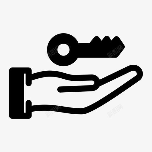 钥匙手家图标svg_新图网 https://ixintu.com 家 房产 房地产 手 钥匙