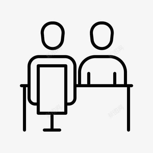 面试商务商务会议图标svg_新图网 https://ixintu.com 业务细线 商务 商务会议 工作 服务台 面试