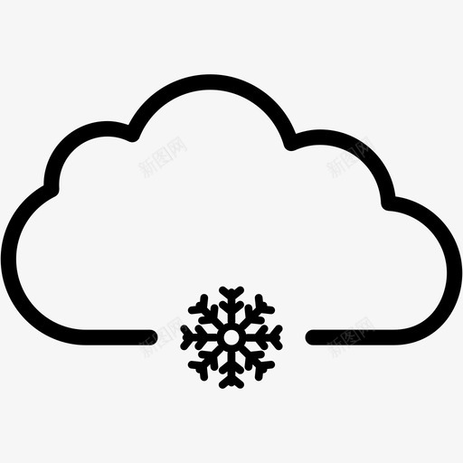 雪云多云结冰图标svg_新图网 https://ixintu.com 多云 天气 天气7 结冰 雪云