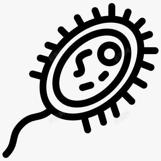 细菌细胞疾病图标svg_新图网 https://ixintu.com 生物学概述 疾病 病毒 细胞 细菌