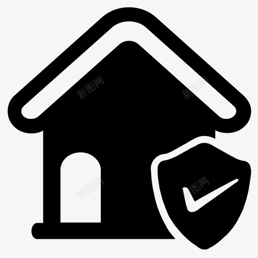 家庭保险房屋家庭图标svg_新图网 https://ixintu.com 不动产1套 保护 保险箱 家庭 家庭保险 房屋 盾牌