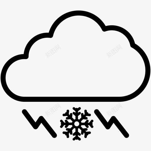 云雷雨雪多云天气图标svg_新图网 https://ixintu.com 云雷雨雪 多云 天气 天气5