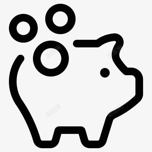 储蓄小猪储蓄购物商业线第六卷图标svg_新图网 https://ixintu.com 储蓄 小猪储蓄 购物商业线第六卷