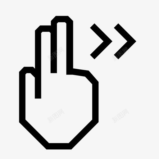 向右滑动手势手图标svg_新图网 https://ixintu.com 向右滑动 手 手势 移动
