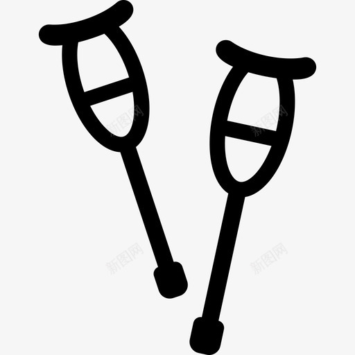两个拐杖医疗保健图标svg_新图网 https://ixintu.com 两个拐杖 医疗保健