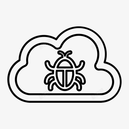 云错误云安全黑客图标svg_新图网 https://ixintu.com 云安全 云服务 云错误 编程 黑客