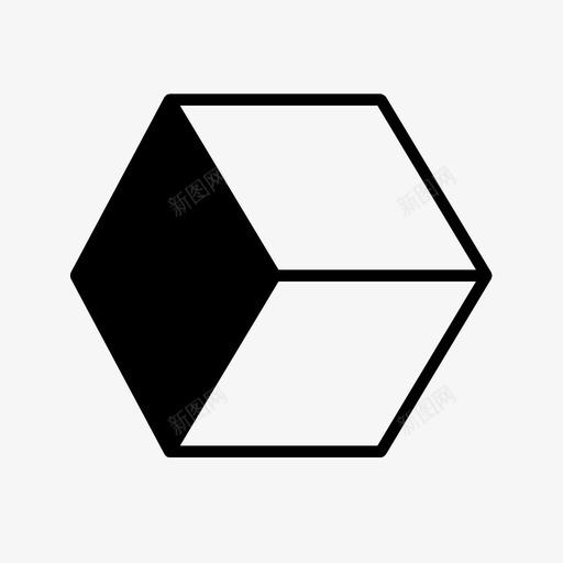 立方体三维形状骰子图标svg_新图网 https://ixintu.com 三维 三维形状 六边形 几何系列 多边形宝石 立方体 骰子