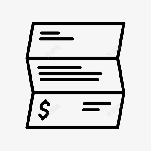 合同单据银行支票图标svg_新图网 https://ixintu.com 付款 合同单据 支票 财务 钱 银行