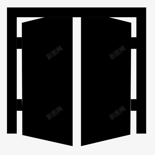 双门建筑入口图标svg_新图网 https://ixintu.com 入口 出口 双门 建筑 开门