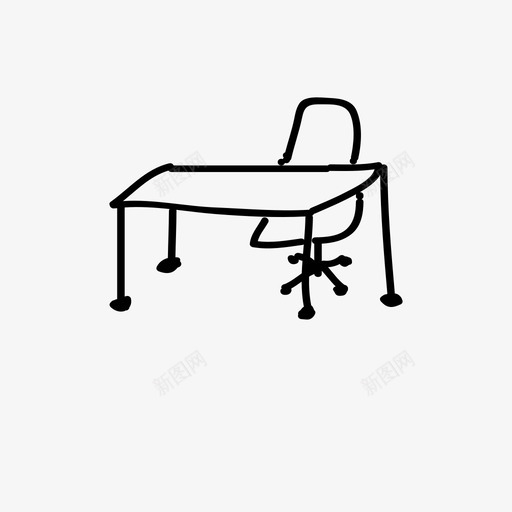 桌子老板椅子图标svg_新图网 https://ixintu.com 办公室 桌子 椅子 老板
