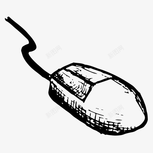 电脑鼠标手绘素描图标svg_新图网 https://ixintu.com 手绘 电脑鼠标 素描