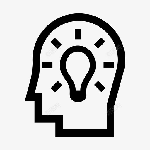 思想大脑头脑图标svg_新图网 https://ixintu.com 人 大脑 头脑 思想 思维 灯泡