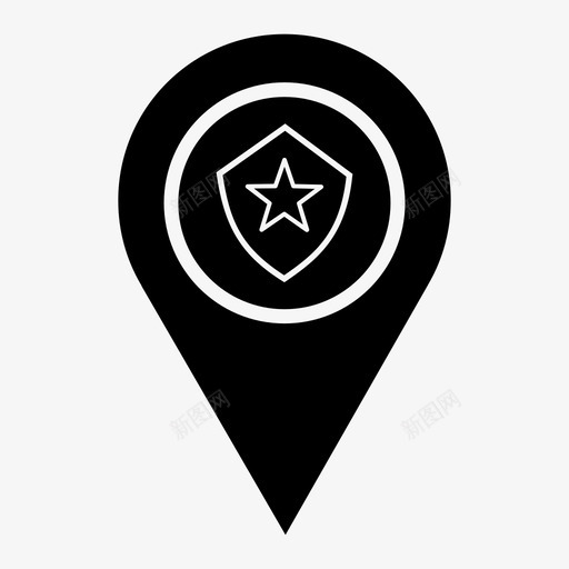 警察局位置指针地图针图标svg_新图网 https://ixintu.com 位置指针 占位符 地图针 定位针 警察局