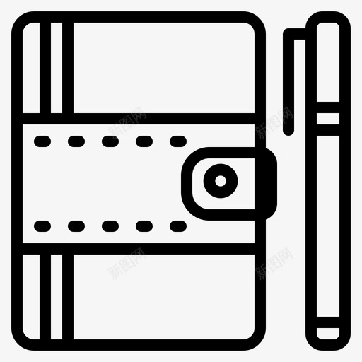 笔记本纸笔图标svg_新图网 https://ixintu.com 办公工具 文具 笔 笔记本 纸