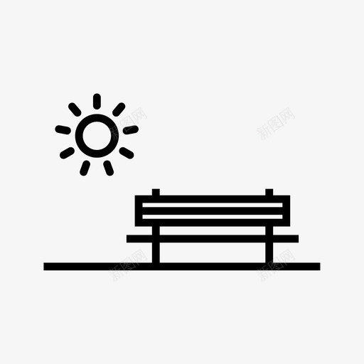 长凳午后花园图标svg_新图网 https://ixintu.com 休息 公园 午后 花园 长凳 阳光明媚