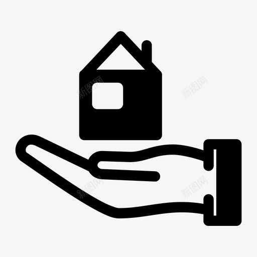 家庭保险手房子图标svg_新图网 https://ixintu.com 保护 家庭保险 房子 手