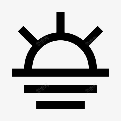 上升黄昏太阳图标svg_新图网 https://ixintu.com 上升 天气2 太阳 日出 日落 线路 黄昏
