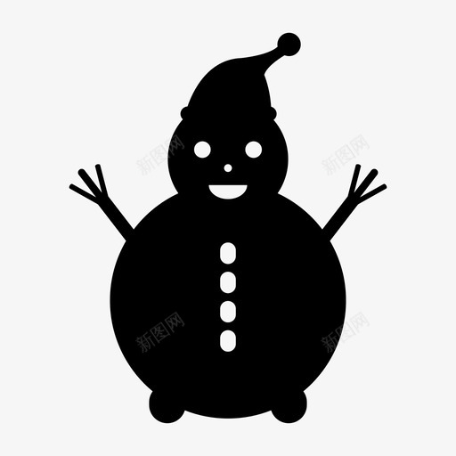 雪人寒冷假日图标svg_新图网 https://ixintu.com 假日 冬天 天气 寒冷 雪人