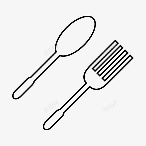 叉子和勺子吃餐馆图标svg_新图网 https://ixintu.com 叉子和勺子 吃 食物 餐馆