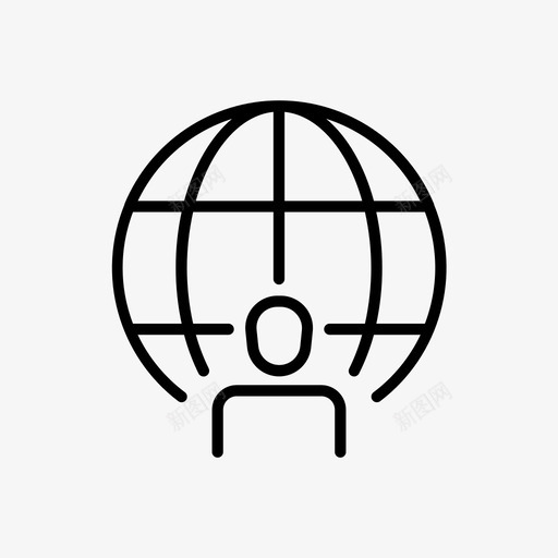全球业务员工自由职业者图标svg_新图网 https://ixintu.com 世界 业务细线 全球业务 员工 自由职业者