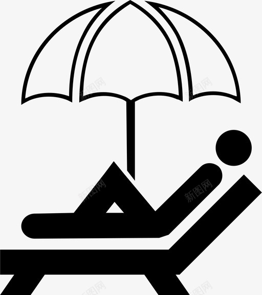 沙滩躺椅图标svg_新图网 https://ixintu.com 沙滩 躺椅
