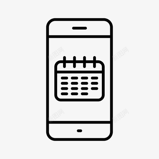 移动日历应用程序手机图标svg_新图网 https://ixintu.com 应用程序 手机 智能 移动日历 移动智能手机应用程序