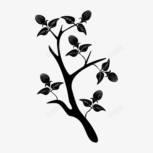 树树枝绿色植物图标svg_新图网 https://ixintu.com 树 树木 树枝 绿色植物