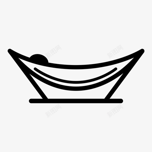 吊床户外放松图标svg_新图网 https://ixintu.com 吊床 座位 户外 放松 秋千