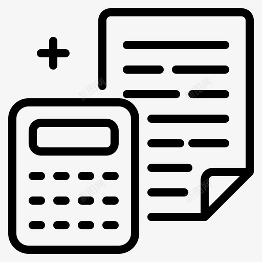 计算器会计文件图标svg_新图网 https://ixintu.com 会计 办公工具 文件 纸张 计算器 财务