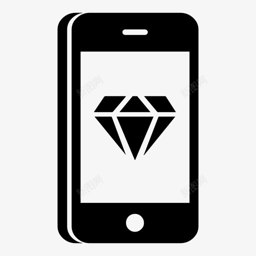 智能手机钻石智能手机功能图标svg_新图网 https://ixintu.com 智能手机 智能手机功能 钻石