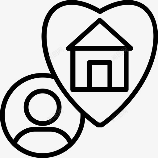 梦想之家家园之爱温馨家园图标svg_新图网 https://ixintu.com 家园之爱 房地产线图标集 梦想之家 温馨家园