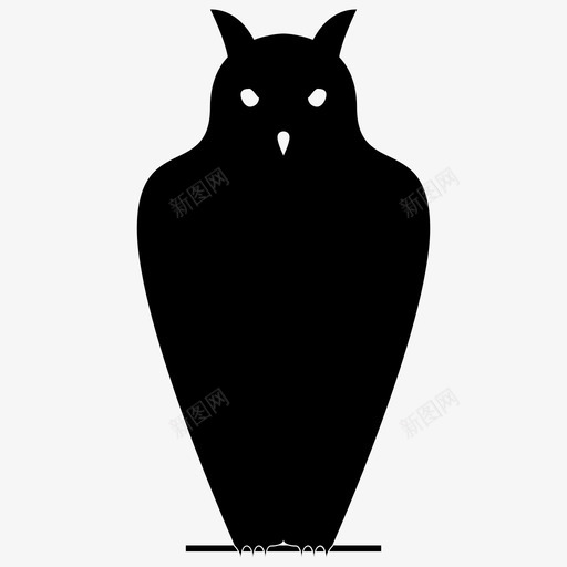 猫头鹰小鸟万圣节图标svg_新图网 https://ixintu.com 万圣节 夜间活动 小鸟 猫头鹰 野生
