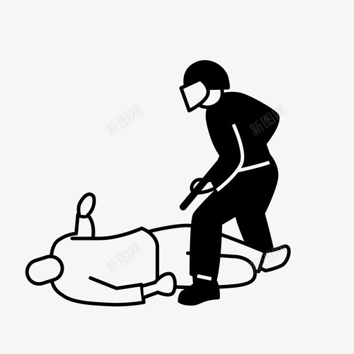 警察残暴抗议图标svg_新图网 https://ixintu.com 抗议 政治同种类型 暴力 暴动 残暴 特警 警察