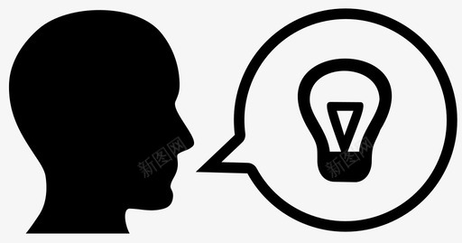 说出想法气泡光图标svg_新图网 https://ixintu.com 光 动词 气泡 说 说出想法