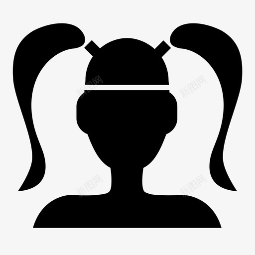 皮娅女孩头发图标svg_新图网 https://ixintu.com 人 侧面 头发 女人 女孩 皮娅 马尾辫