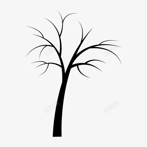 枯树秋天自然图标svg_新图网 https://ixintu.com 枯树 植物 秋天 自然
