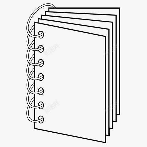 笔记本注释办公室图标svg_新图网 https://ixintu.com 书写 办公室 文具 注释 笔记本 螺旋形