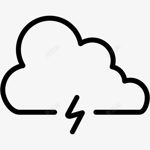 云雷多云天气图标svg_新图网 https://ixintu.com 云雷 多云 天气 天气8