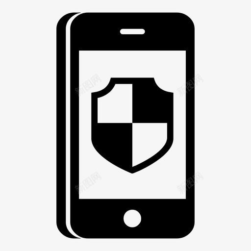 智能手机移动安全图标svg_新图网 https://ixintu.com 安全 智能手机 智能手机功能 移动 防护