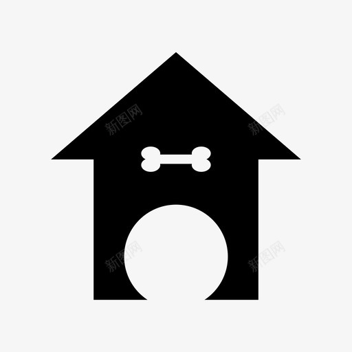 狗屋动物骨头图标svg_新图网 https://ixintu.com 动物 护理 木头 狗屋 骨头