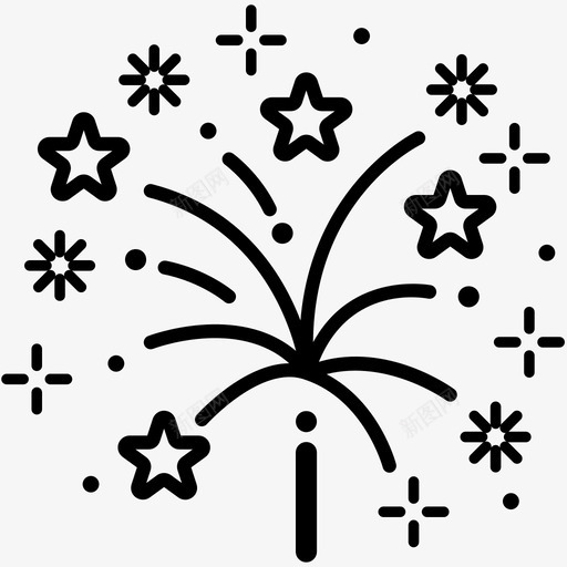 火花圣诞节烟花图标svg_新图网 https://ixintu.com 圣诞节 圣诞装饰 新年 星星 火花 烟花