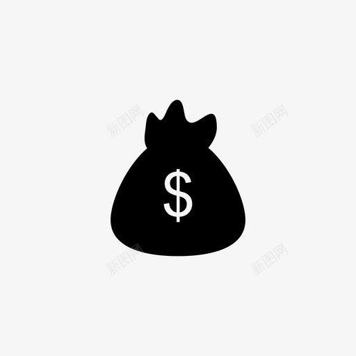 钱袋生意收入图标svg_新图网 https://ixintu.com 收入 生意 金融 钱袋