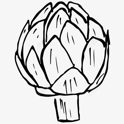 朝鲜蓟食物素描图标svg_新图网 https://ixintu.com 朝鲜蓟 素描 素描图标 蔬菜 食物