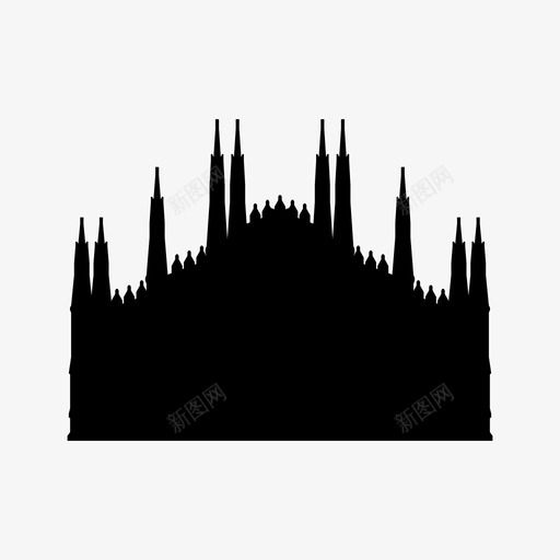 米兰大教堂天主教纪念碑图标svg_新图网 https://ixintu.com 天主教 宗教 旅游 米兰大教堂 纪念碑
