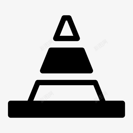 圆锥注意小心图标svg_新图网 https://ixintu.com 交通 危险 圆锥 小心 注意