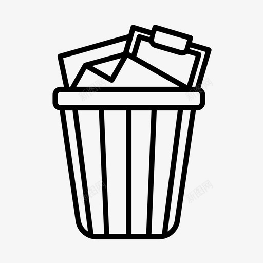 垃圾桶垃圾办公室图标svg_新图网 https://ixintu.com 办公室 垃圾 垃圾桶