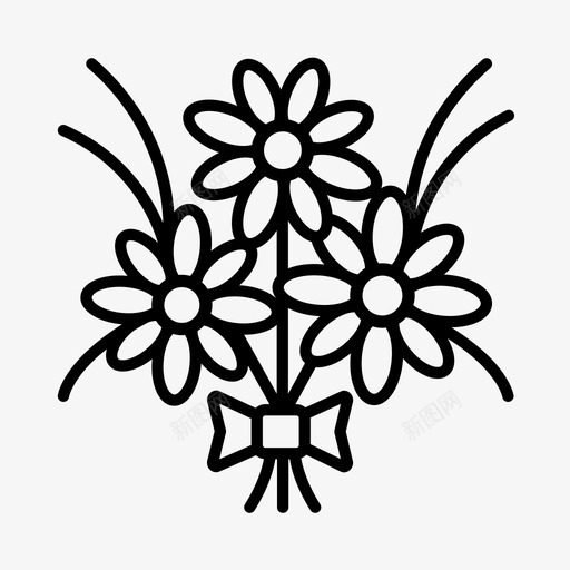 花束花朵新娘图标svg_新图网 https://ixintu.com 新娘 日期 花 花匠 花朵 花束