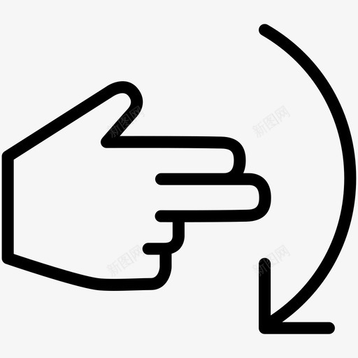手旋转箭头手指图标svg_新图网 https://ixintu.com 手指 手旋转 箭头 触摸手势