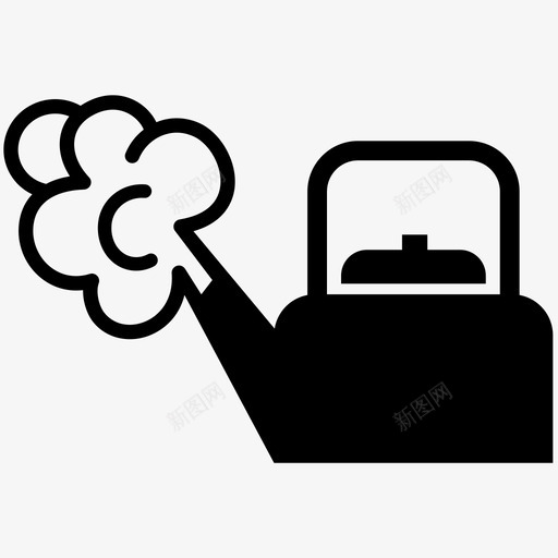 开水壶注意烫图标svg_新图网 https://ixintu.com 厨房用具 开水壶 注意 烫 茶壶 迟到