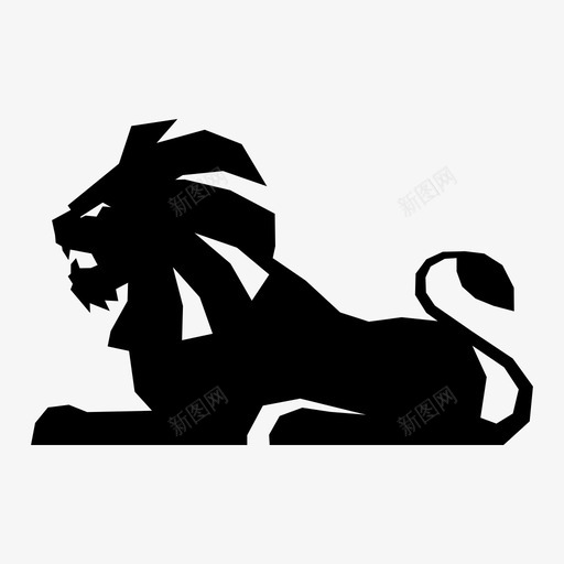 狮子动物猫图标svg_新图网 https://ixintu.com 动物 国王 坐下 狮子 猫 野生